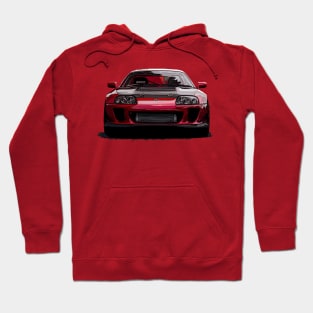 Fiery Front: Red Supra Hot Front Body Highly Explosive Posterize Car Design Hoodie